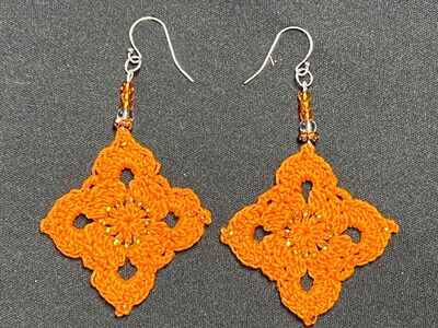Beaded Boho Earrings in orange - image5